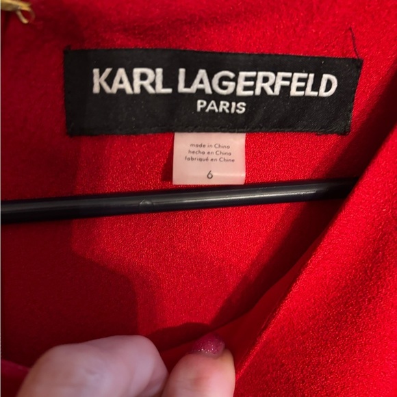 Karl Lagerfeld Paris red midi dress sz 6 - Picture 5 of 6